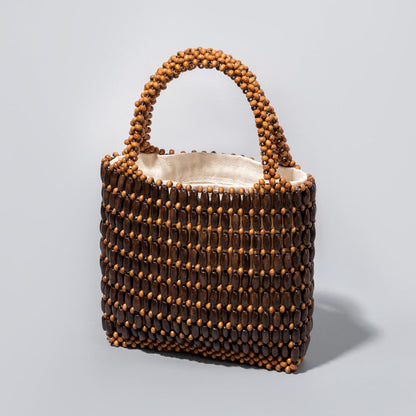 Wooden Bead Woven Handbags