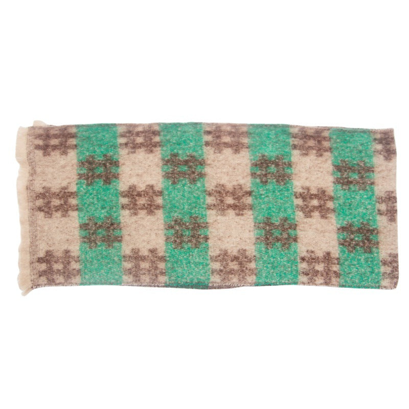 Plaid Print Contrast Color Scarves