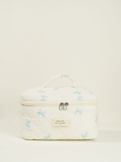 Butterfly Floral Print Puffer Make Up Bag