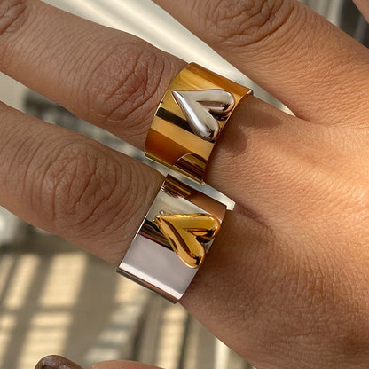 Love Color Block Adjustable Rings