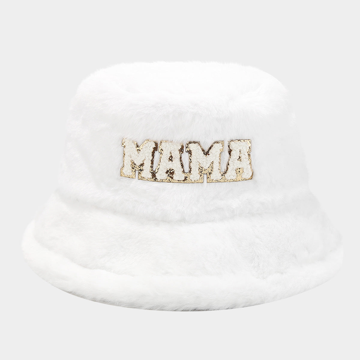 Soft Fuzzy Embroidered Winter Bucket Hat