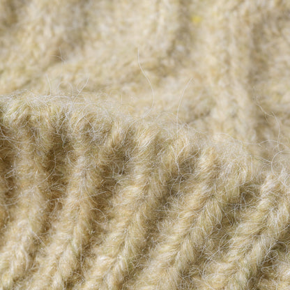 Twist Jacquard Knit Hat Solid Color Beanie