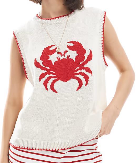 Round Neck Cartoon Jacquard Sleeveless Vest