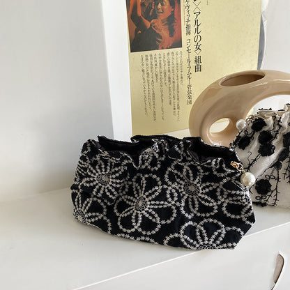 Floral Embroidered Lace Cosmetic Bag