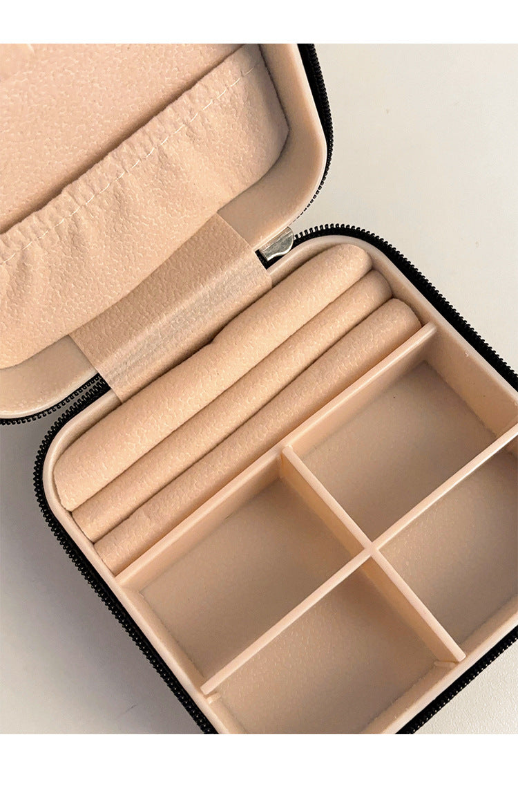 Color Block Zipper Closure Jewelry Case