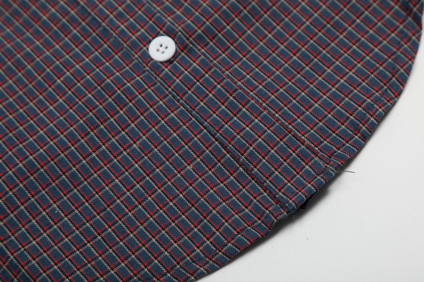 Vintage Lapel Collar Plaid Short Sleeve Top