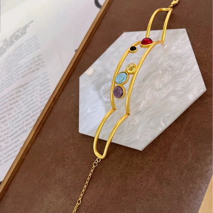 Colorful Gemstone Hollow Out Bracelets