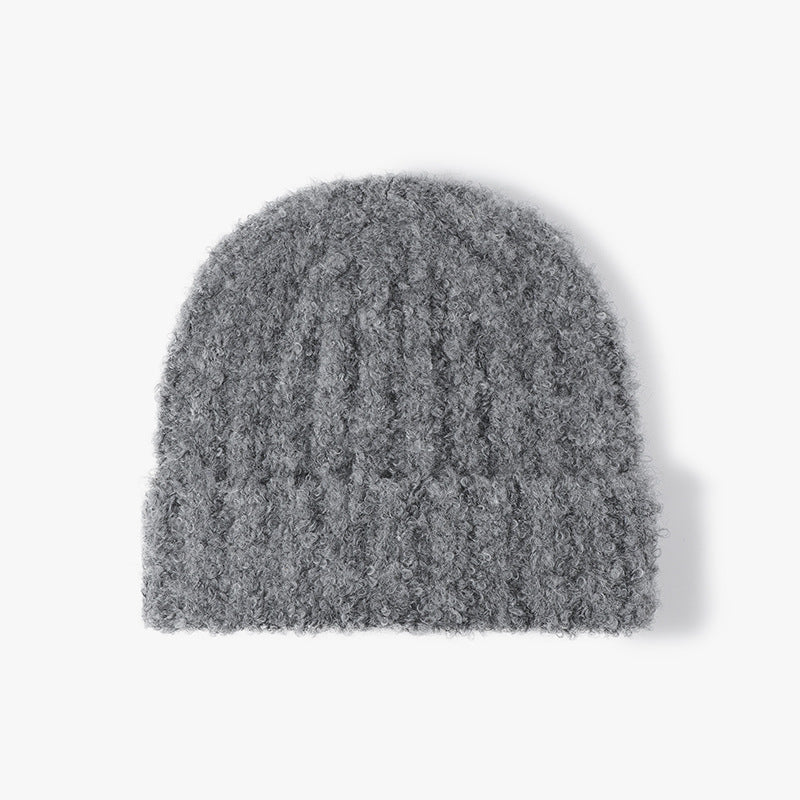 Solid Color Knit Hat Padded Beanie