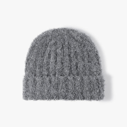 Solid Color Knit Hat Padded Beanie