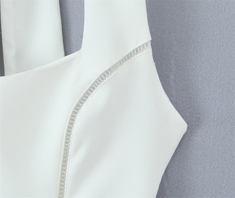 Versatile Solid Color Halter Mini Dress