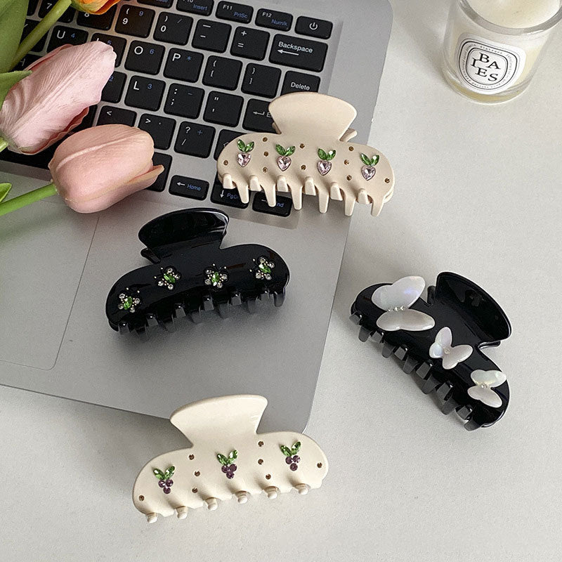 Butterfly Rhinestone Sweet Large Hair Claws