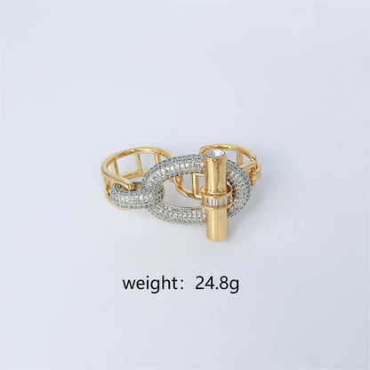 Elagant OT Buckle Zircon Studded Wrap Bracelet