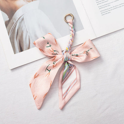 Elegant Satin Scarf Bow Bag Charms