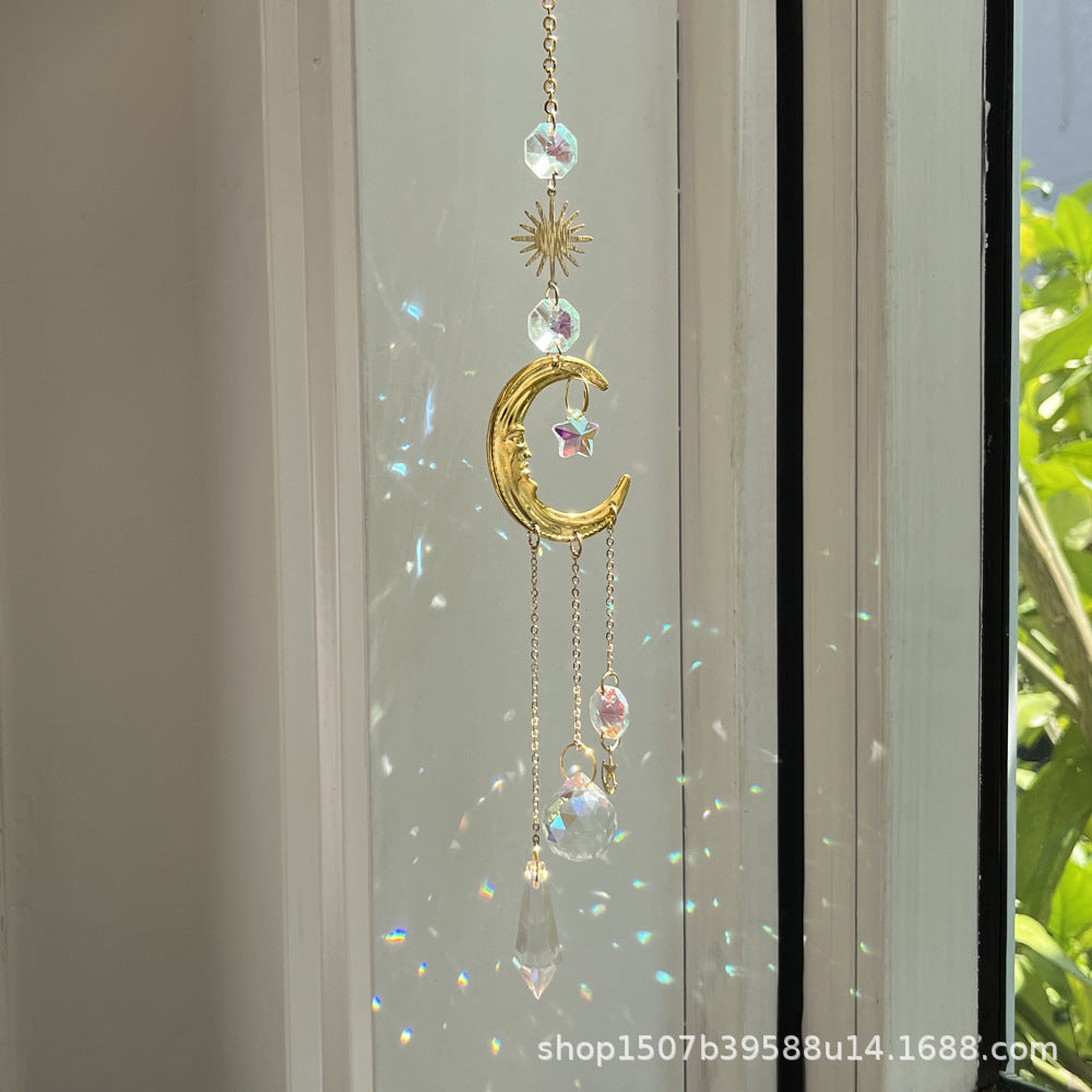 Metal Sun Moon Crystal Home Hangings