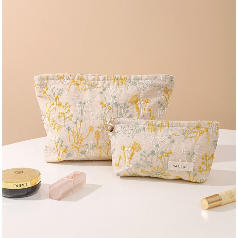 Colorful Embroidery Portable Cosmetic Bag