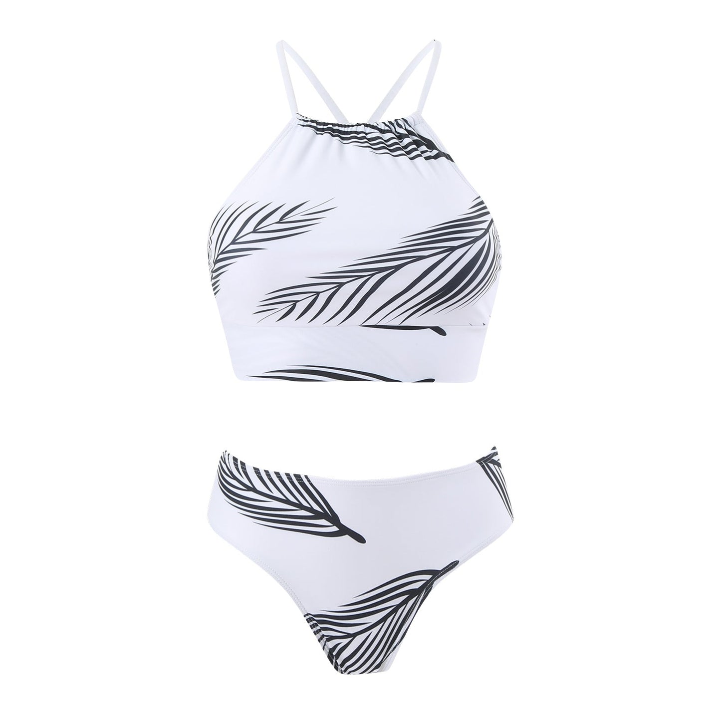 Feather Print Swimwear with Cover