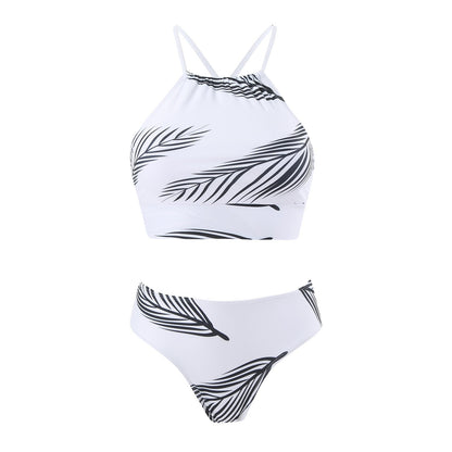Feather Print Swimwear with Cover