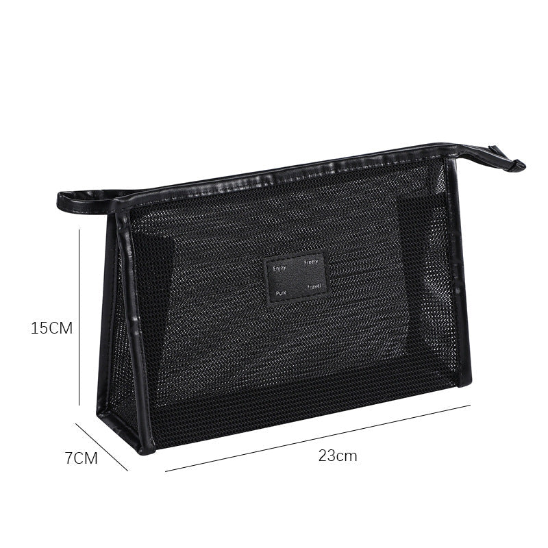Solid Color Mesh Large Capacity Make Up Bags