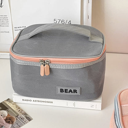 Color Block Large Capacity Make Up Bags