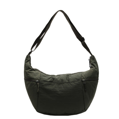 Casual Solid Color Nylon Shoulder Bag