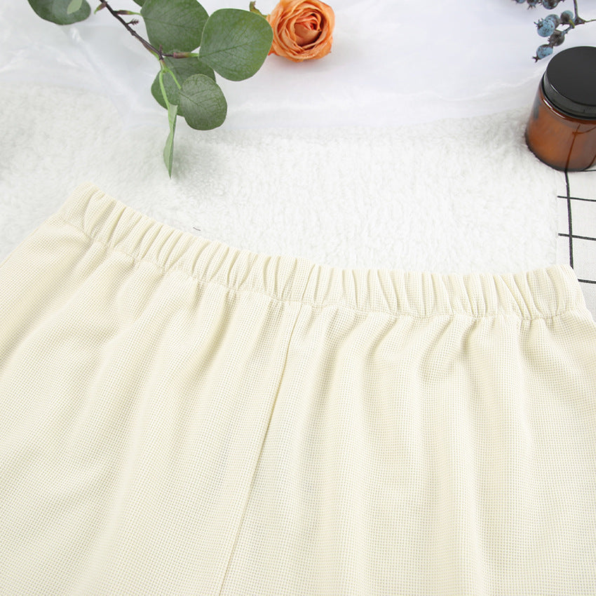 3PCS Waffle Solid Color Homewear Sets