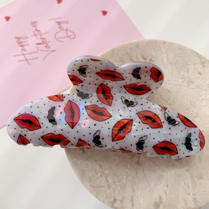 Cute Heart Print Hair Claw