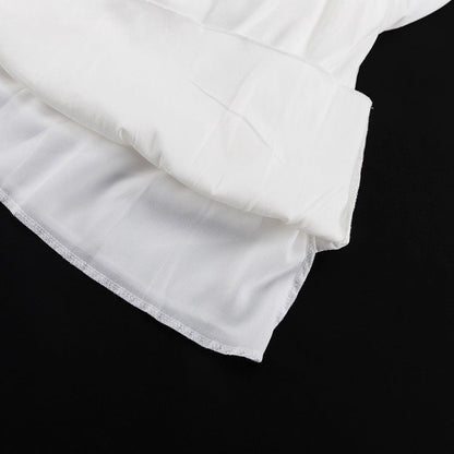 V-Neck Flounce Solid Color Mini Dress