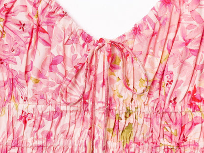 Casual Floral Print Spaghetti Strap Maxi Dress