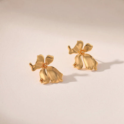 Elegant Irregular Flower Stud Earrings