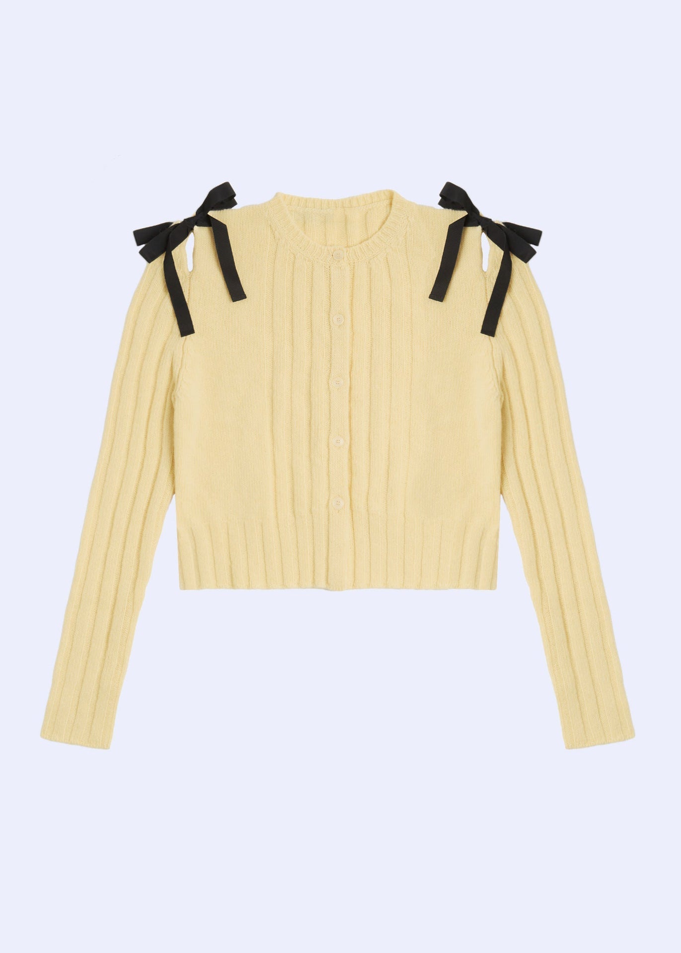 Simple Solid Color Bow Knot Knit Sweater