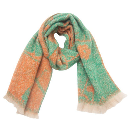 Contrasct Color Floral Print Scarves