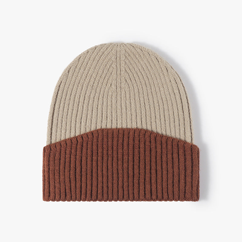 Contrast Color Simple Knit Beanie