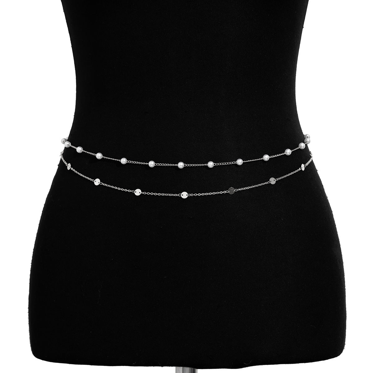 Sexy Pearl Double Layers Waist Chain