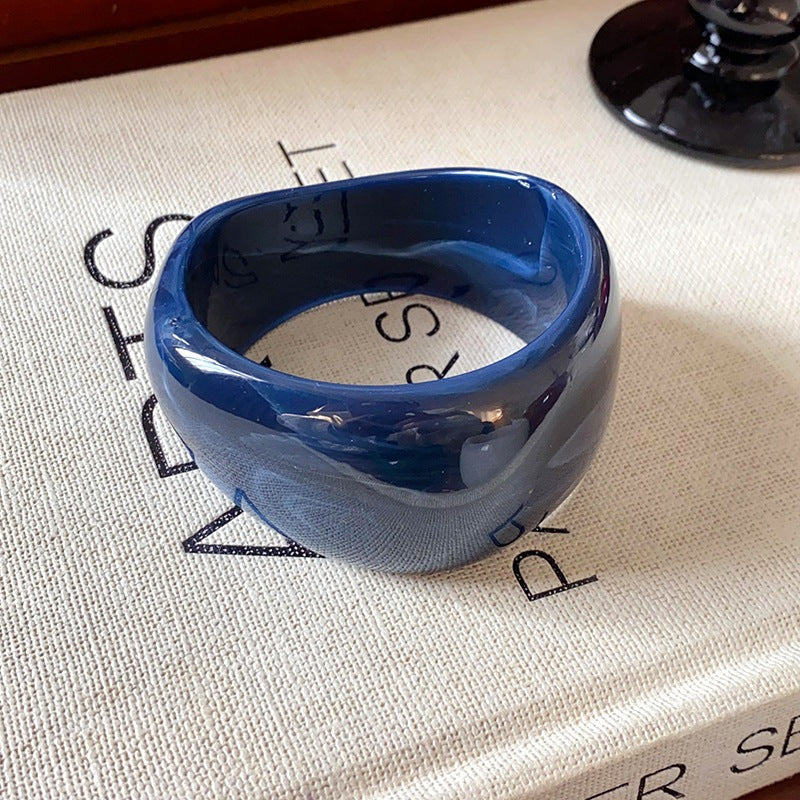 Multi-color Wide Irregular Simple Acrylic Bracelets