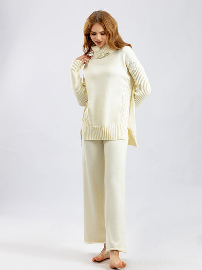 2+ Loose High Collar Knit Sets