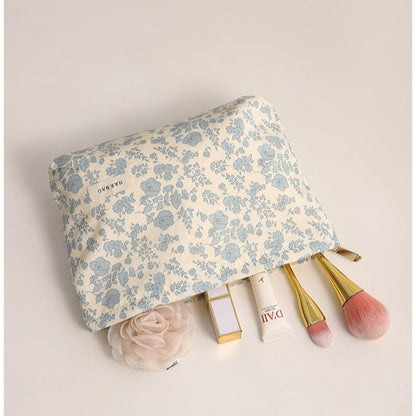 Sweet Simple Floral Print Cosmetic Bag