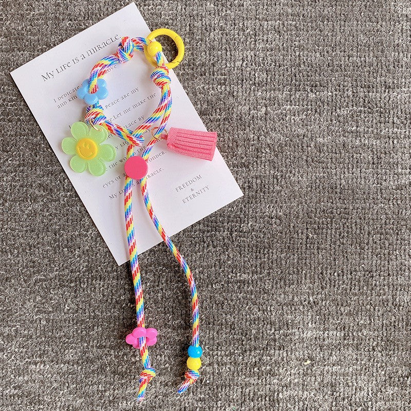 Cute Flower Braided Keychain Bag Charm