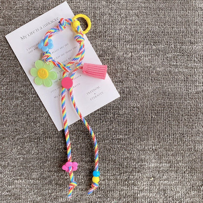 Cute Flower Braided Keychain Bag Charm