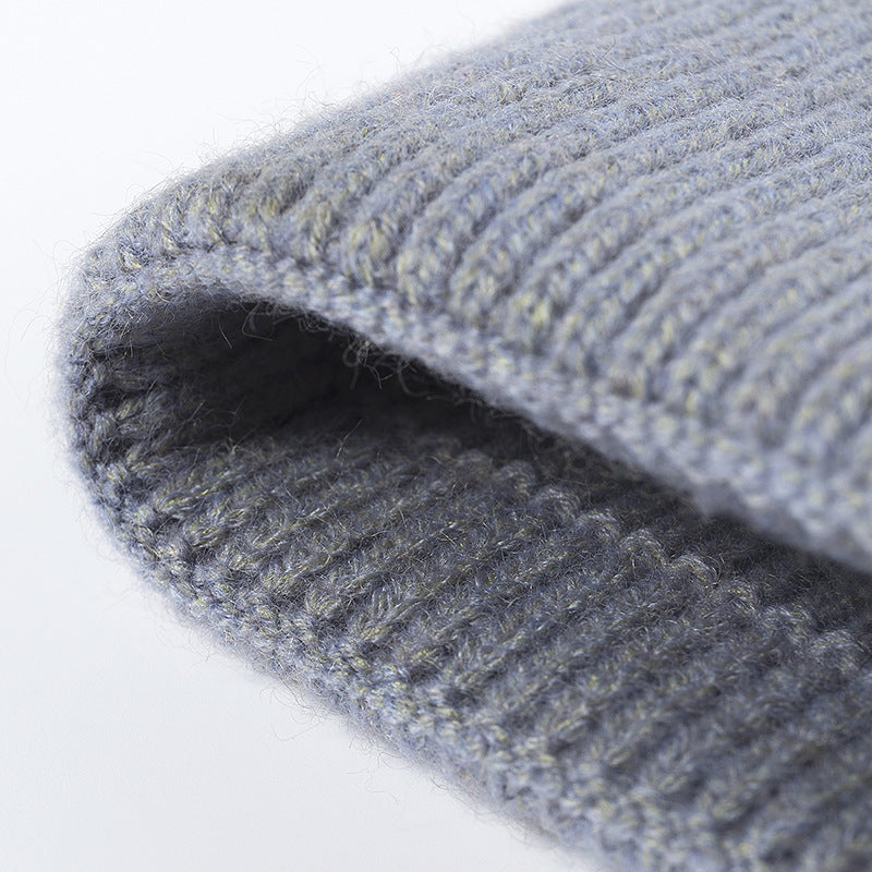 Solid Color Large Size Knit Beanie