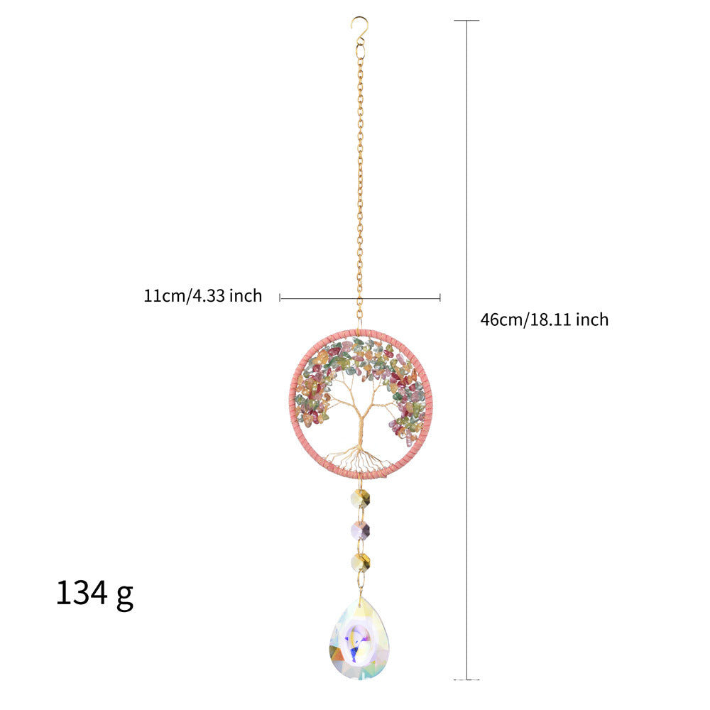Tree Colorful Stone Crystal Home Hangings