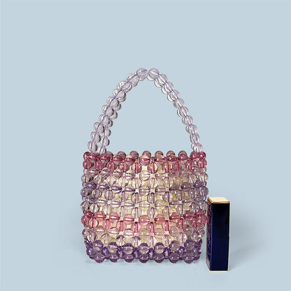 Gradient Beads Handmade Simple Handbag
