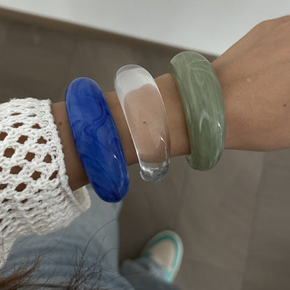 Multicolor Open Acrylic Resin Bracelets