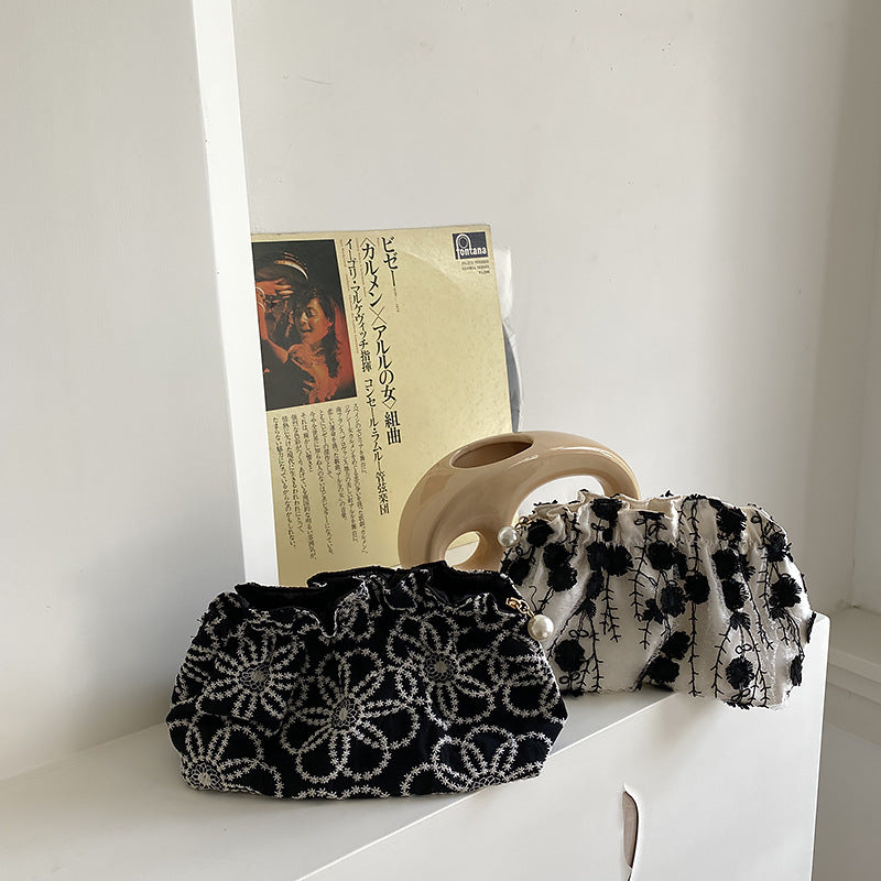 Floral Embroidered Lace Cosmetic Bag