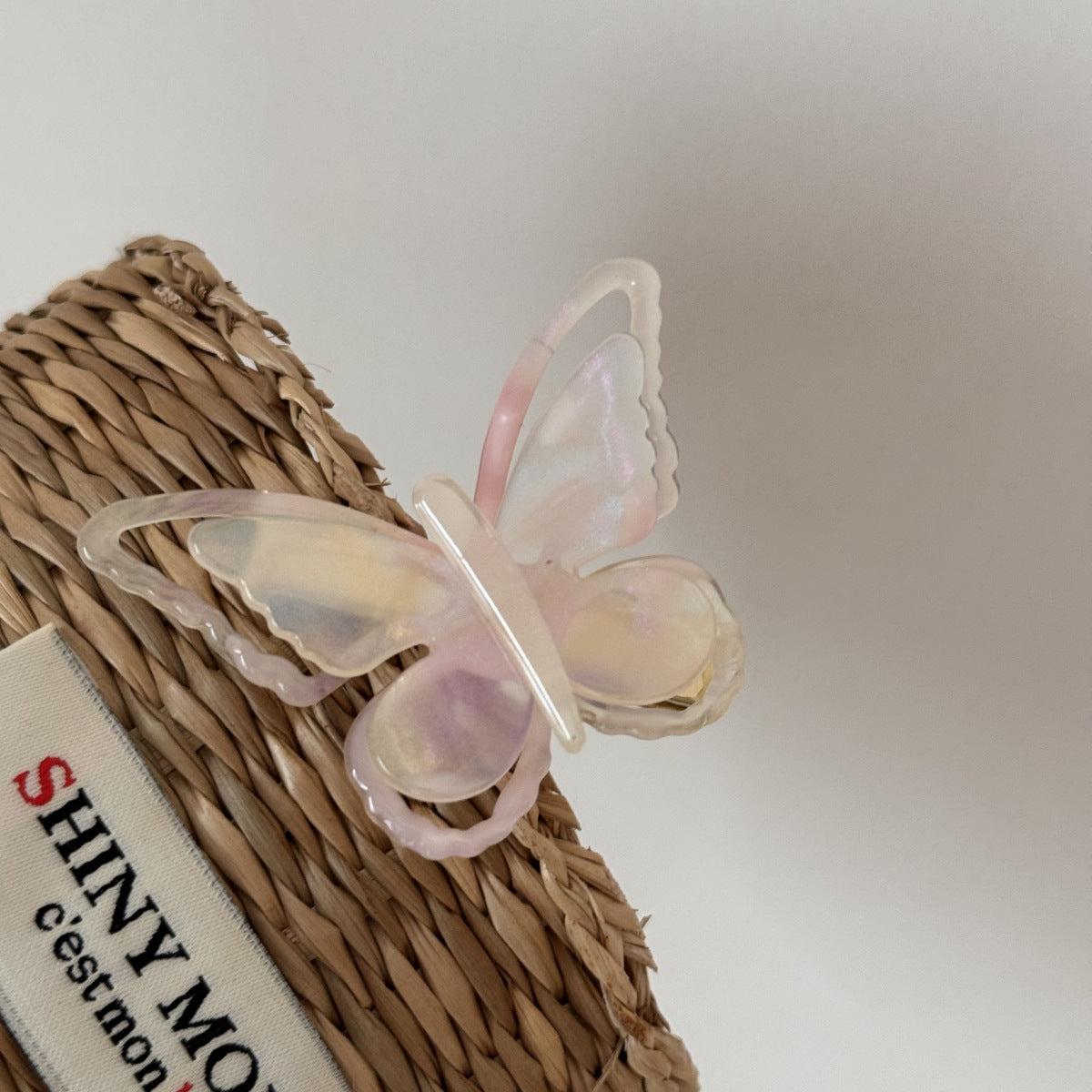 Elegant Iridescent Butterfly Acetate Hair Clip