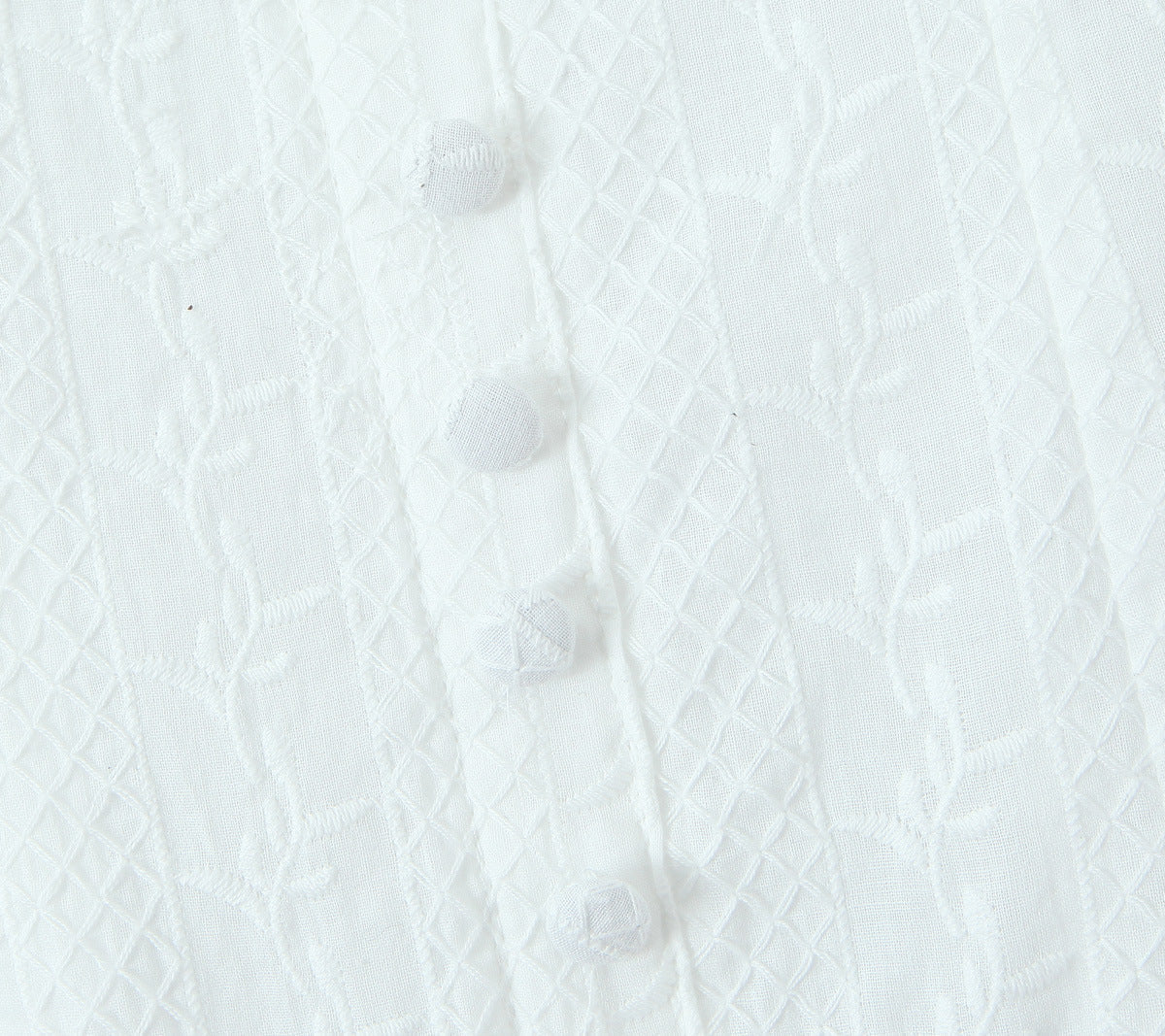 Solid Jacquard Square Neck Button-Up Mini Dress