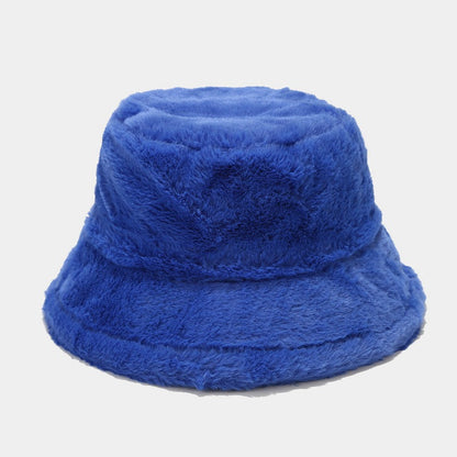 Simple Solid Color Thicken Winter Bucket Hat
