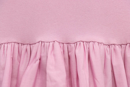 Simple Solid Color Halter Ruffle Dress