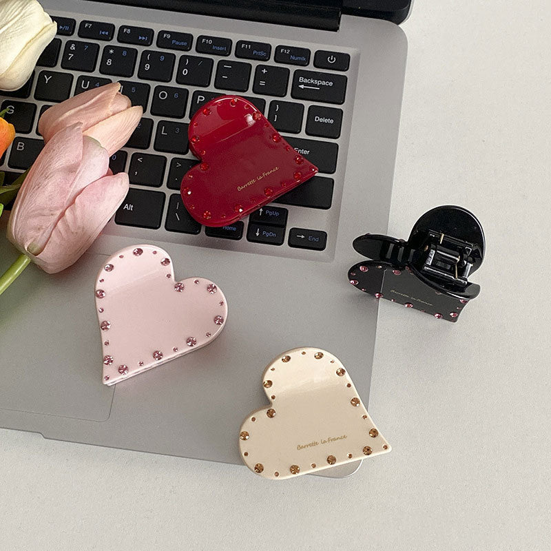 Loved Shape Solid Color Cute Hair Claws