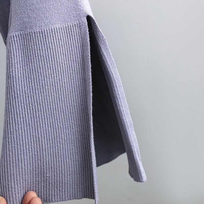 2+ Round Neck Side Split Knit Sets