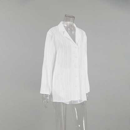 Stripe Jacquard Soft Sleepwear Sets